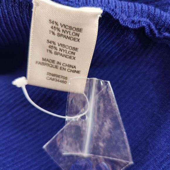 Rebecca Taylor Blue Ribbed Circle Skirt Size M Flared A-Line Textured Statement - Picture 6 of 9